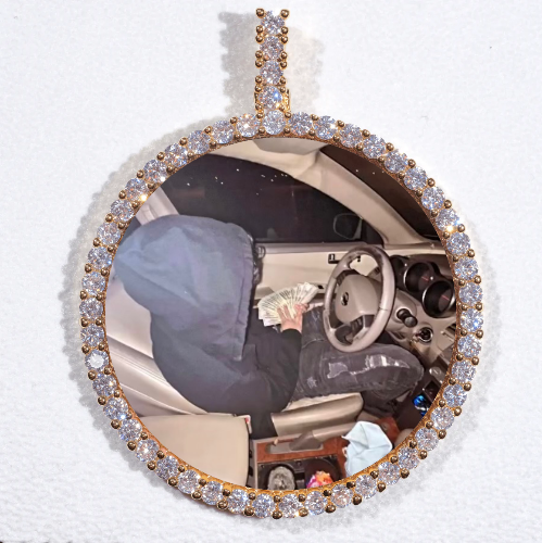 LARGE 3D CIRCLE CUSTOM PICTURE PENDANT