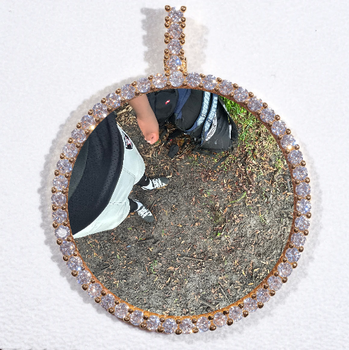 LARGE 3D CIRCLE CUSTOM PICTURE PENDANT