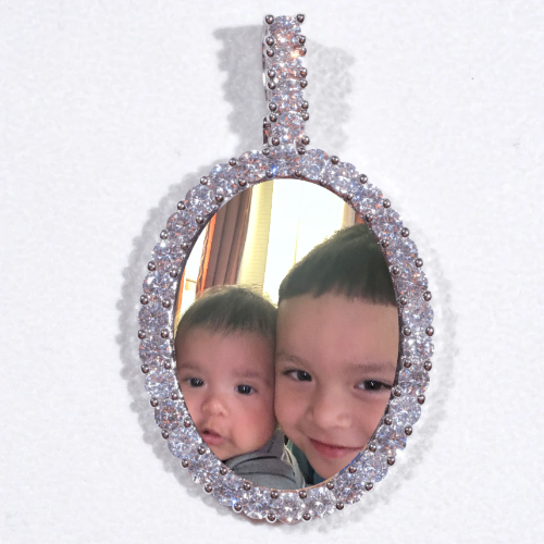 Large 3D Oval Custom Picture Pendant