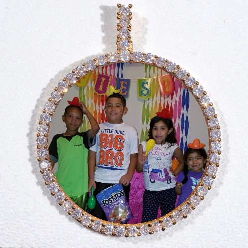 LARGE 3D CIRCLE CUSTOM PICTURE PENDANT