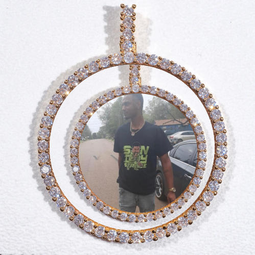 LARGE 3D CIRCLE CUSTOM PICTURE PENDANT