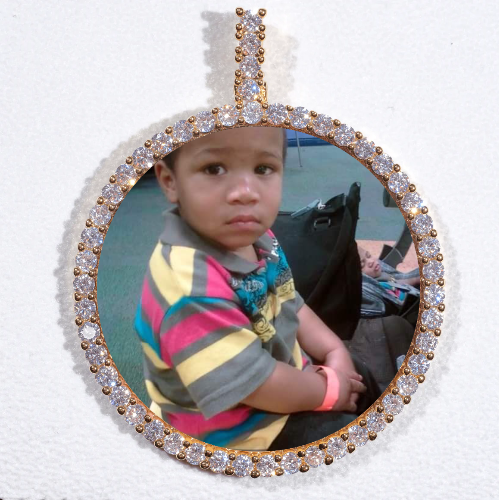 LARGE 3D CIRCLE CUSTOM PICTURE PENDANT