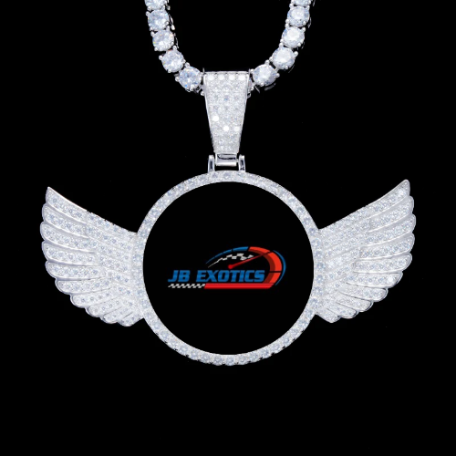 925S & VVS Moissanite 3D Wing Custom Picture Pendant