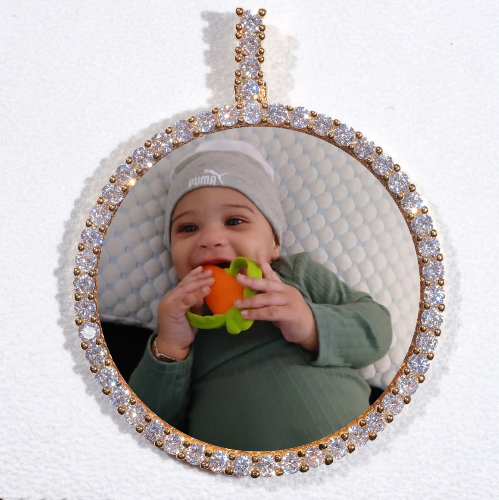 LARGE 3D CIRCLE CUSTOM PICTURE PENDANT