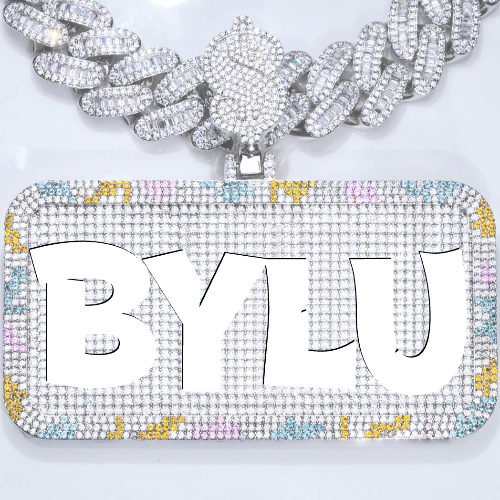 CUSTOM LETTER NECKLACE 3D COLORFUL SQUARE