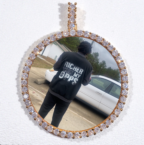 LARGE 3D CIRCLE CUSTOM PICTURE PENDANT