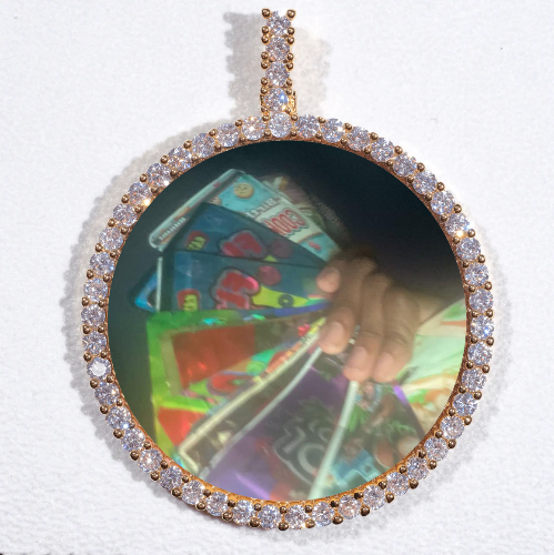 LARGE 3D CIRCLE CUSTOM PICTURE PENDANT