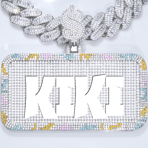 CUSTOM LETTER NECKLACE 3D COLORFUL SQUARE