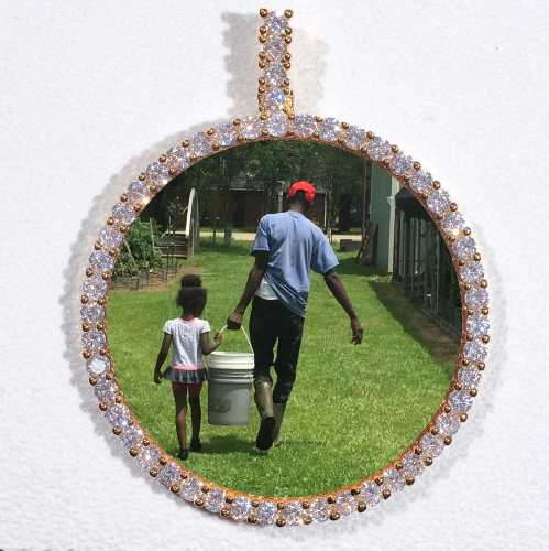 LARGE 3D CIRCLE CUSTOM PICTURE PENDANT