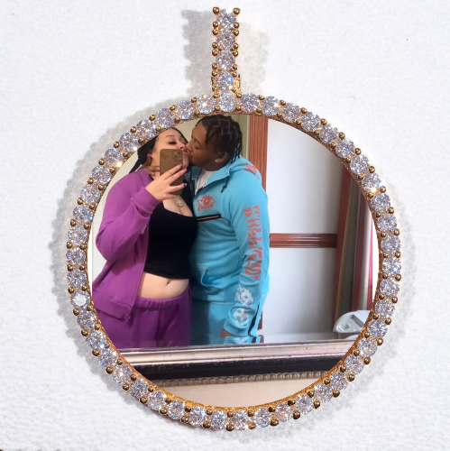 LARGE 3D CIRCLE CUSTOM PICTURE PENDANT