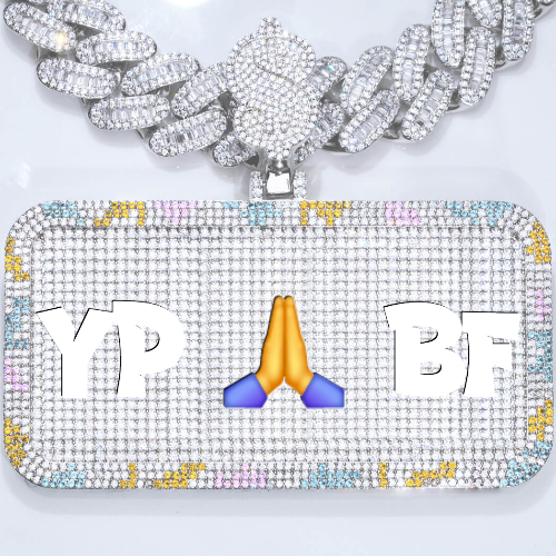 CUSTOM LETTER NECKLACE 3D COLORFUL SQUARE