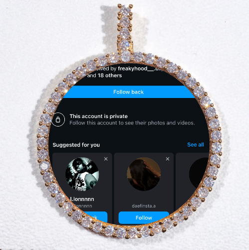 LARGE 3D CIRCLE CUSTOM PICTURE PENDANT
