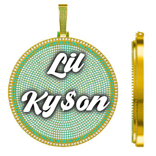 CUSTOM LETTER NECKLACE 3D BIG DISC