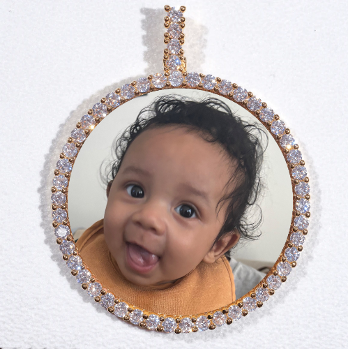 LARGE 3D CIRCLE CUSTOM PICTURE PENDANT