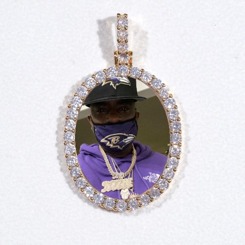 3D Oval Custom Picture Pendant