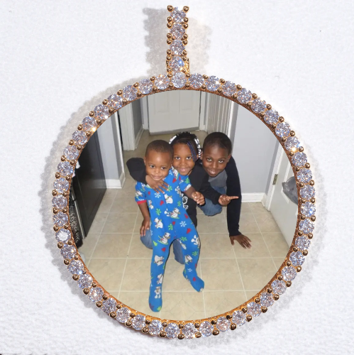 LARGE 3D CIRCLE CUSTOM PICTURE PENDANT