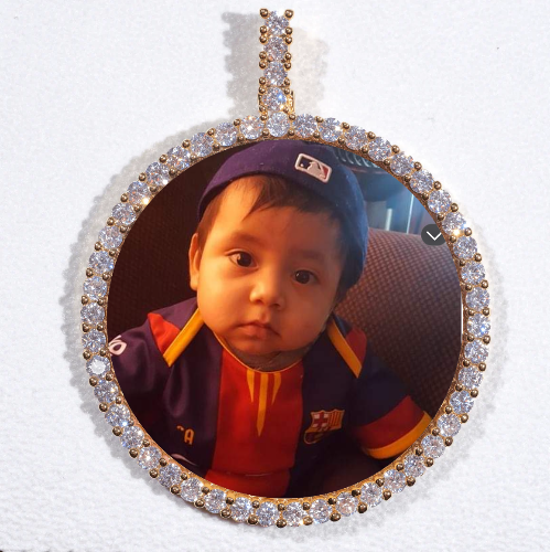 LARGE 3D CIRCLE CUSTOM PICTURE PENDANT