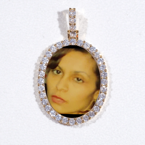 3D Oval Custom Picture Pendant