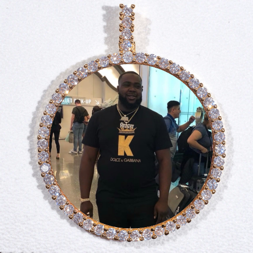 LARGE 3D CIRCLE CUSTOM PICTURE PENDANT