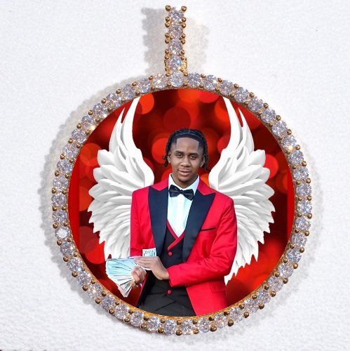 LARGE 3D CIRCLE CUSTOM PICTURE PENDANT