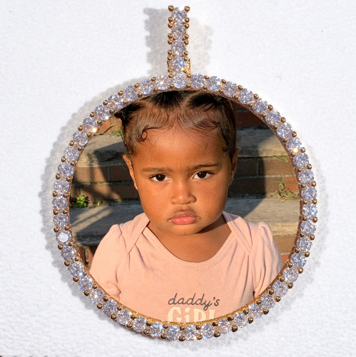 LARGE 3D CIRCLE CUSTOM PICTURE PENDANT