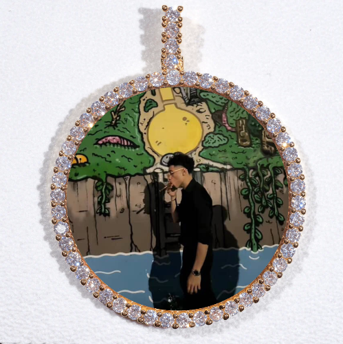 LARGE 3D CIRCLE CUSTOM PICTURE PENDANT