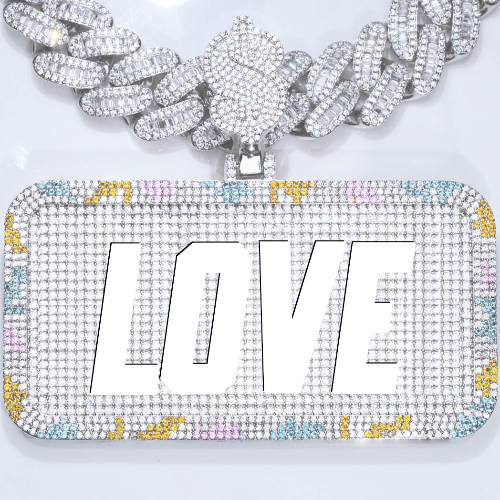 CUSTOM LETTER NECKLACE 3D COLORFUL SQUARE