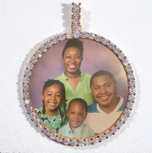 LARGE 3D CIRCLE CUSTOM PICTURE PENDANT