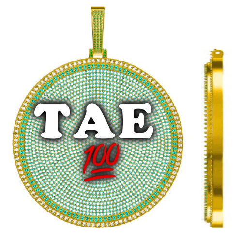 CUSTOM LETTER NECKLACE 3D BIG DISC