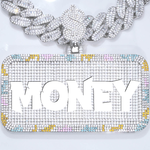CUSTOM LETTER NECKLACE 3D COLORFUL SQUARE