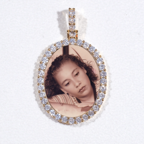 3D Oval Custom Picture Pendant
