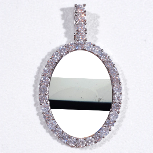 Large 3D Oval Custom Picture Pendant