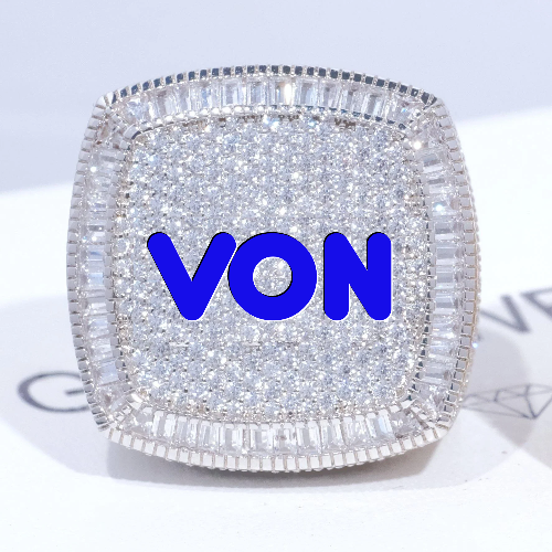 CUSTOM LETTER 3D ICED RING