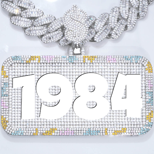 CUSTOM LETTER NECKLACE 3D COLORFUL SQUARE