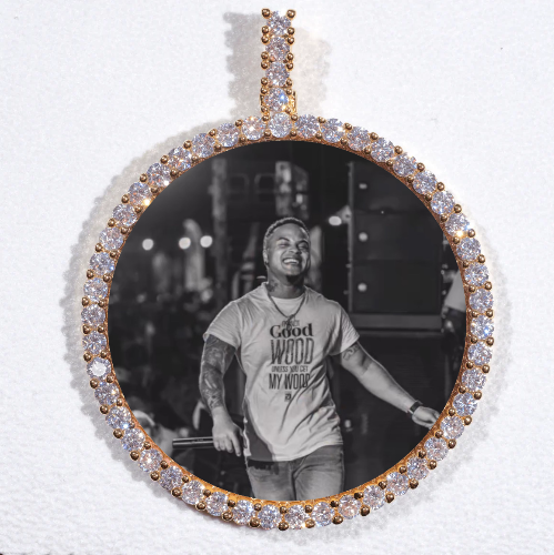 LARGE 3D CIRCLE CUSTOM PICTURE PENDANT