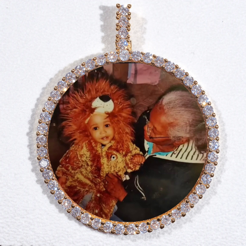 LARGE 3D CIRCLE CUSTOM PICTURE PENDANT