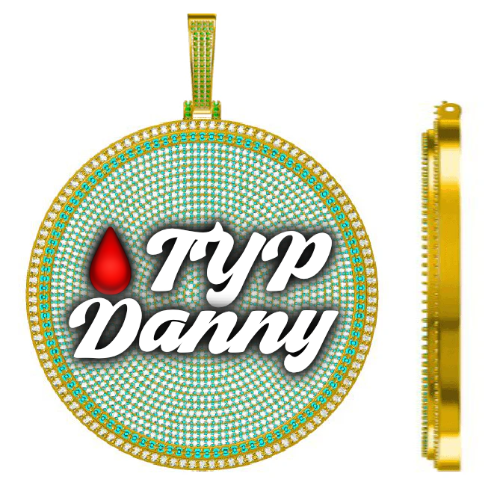CUSTOM LETTER NECKLACE 3D BIG DISC