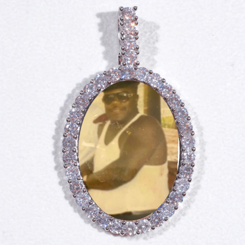 Large 3D Oval Custom Picture Pendant
