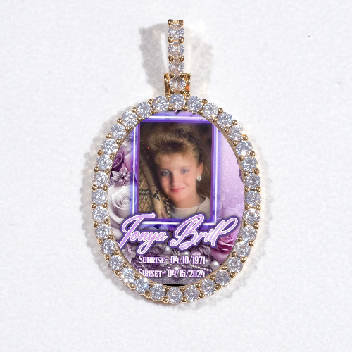 3D Oval Custom Picture Pendant