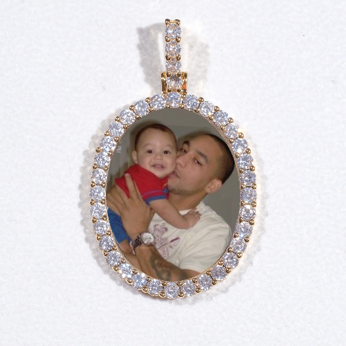 3D Oval Custom Picture Pendant