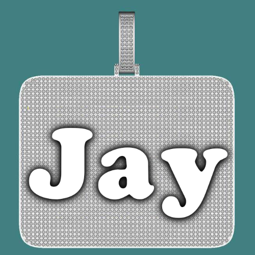 CUSTOM LETTER NECKLACE 3D BIG SQUARE