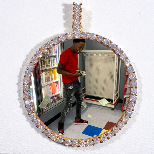 LARGE 3D CIRCLE CUSTOM PICTURE PENDANT