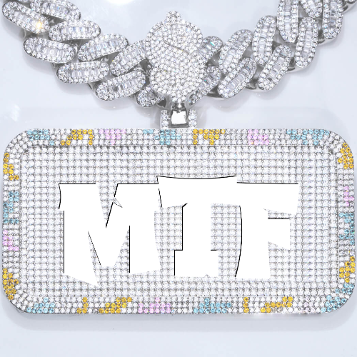 CUSTOM LETTER NECKLACE 3D COLORFUL SQUARE