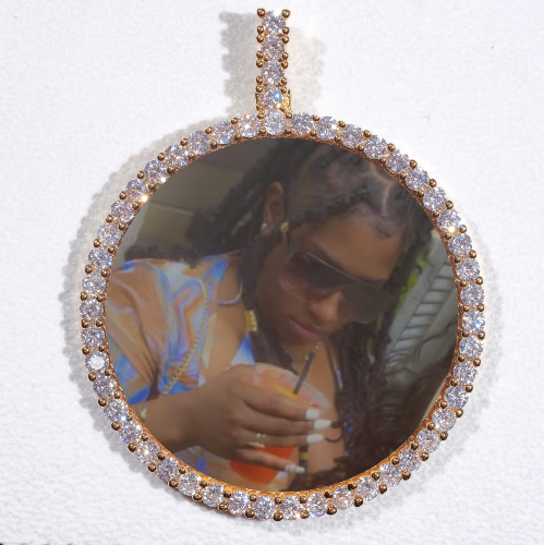 LARGE 3D CIRCLE CUSTOM PICTURE PENDANT