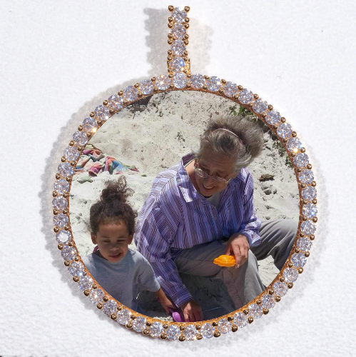 LARGE 3D CIRCLE CUSTOM PICTURE PENDANT