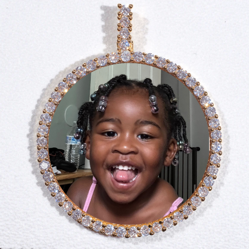 LARGE 3D CIRCLE CUSTOM PICTURE PENDANT