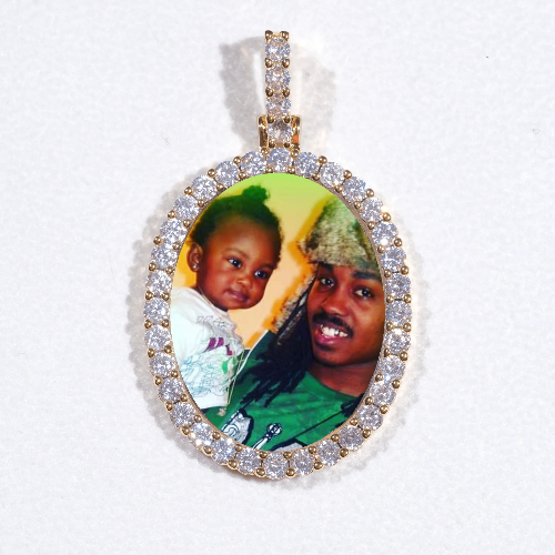 3D Oval Custom Picture Pendant