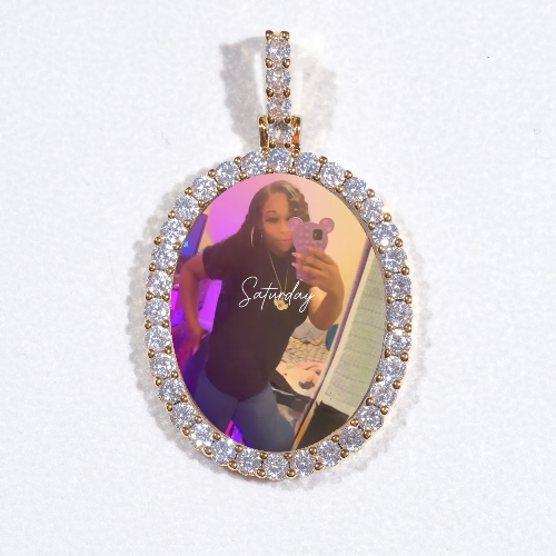 3D Oval Custom Picture Pendant