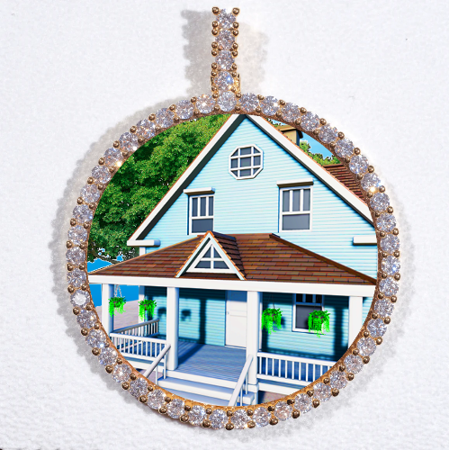 LARGE 3D CIRCLE CUSTOM PICTURE PENDANT