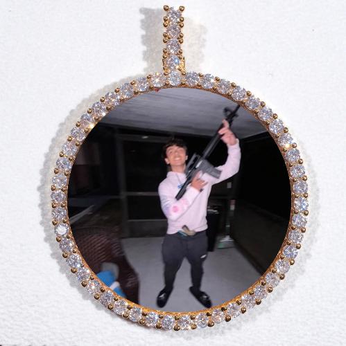 LARGE 3D CIRCLE CUSTOM PICTURE PENDANT